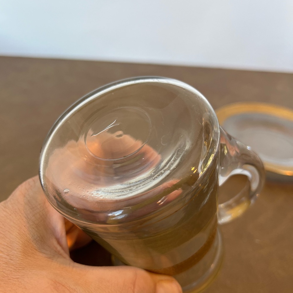 Rare Find Tiffin Glass Gilded Lidded Syrup Pitcher w Saucer, early 20th Century - Picture 6 of 11